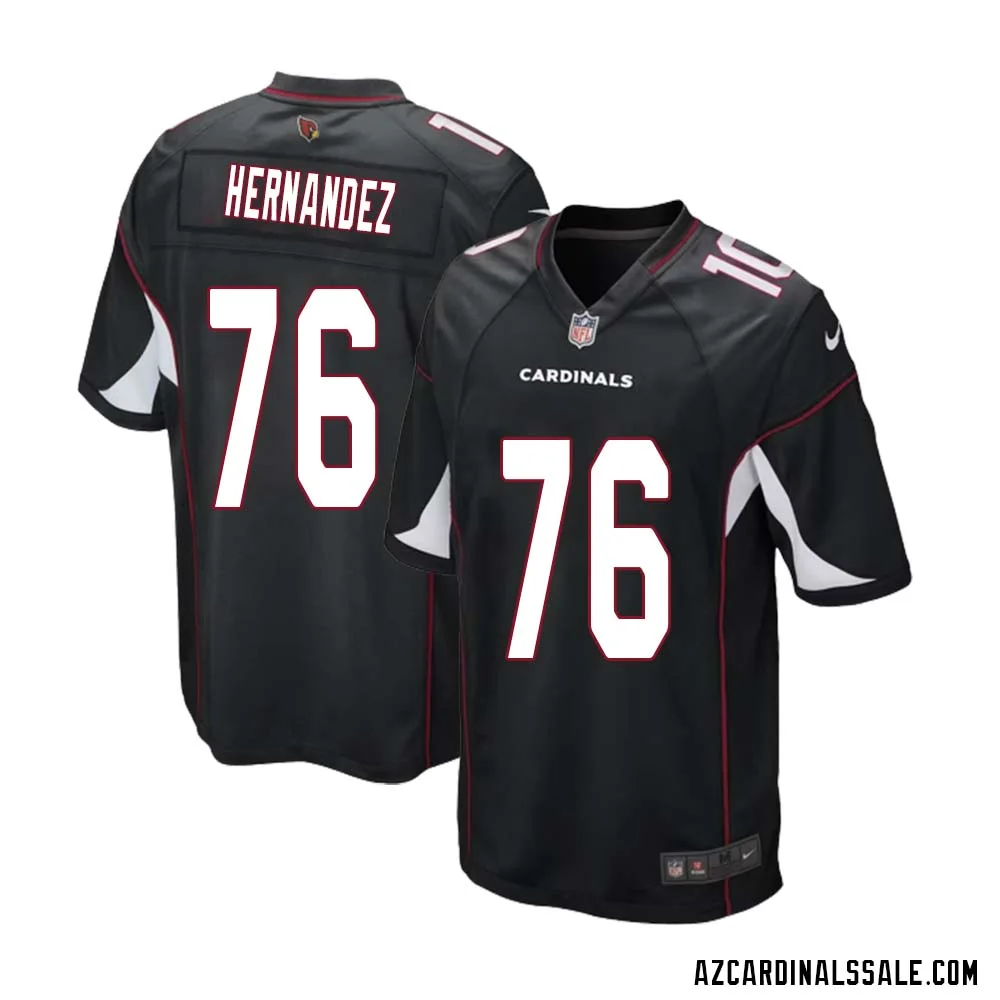 Will Hernandez No 76 Arizona Cardinals Black Alternate Game Jersey Cardinal for Men 1