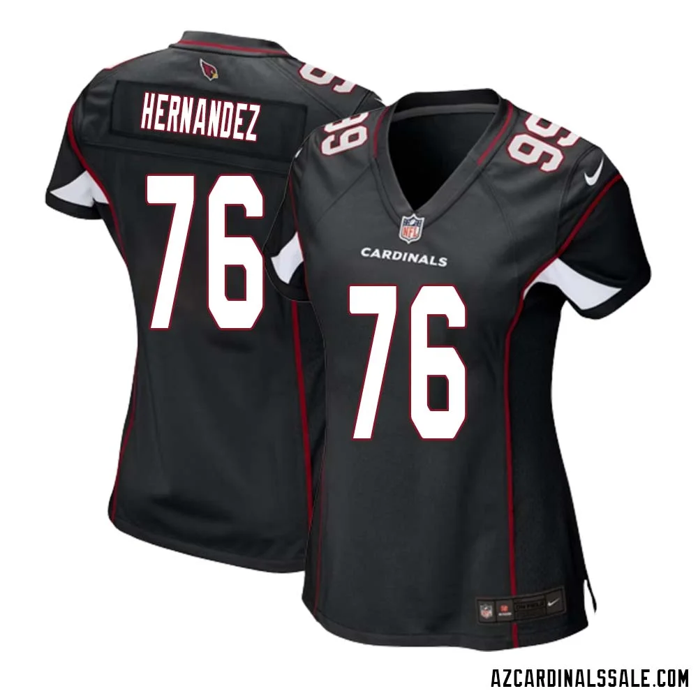 Will Hernandez No 76 Arizona Cardinals Black Alternate Game Jersey Cardinal for Women