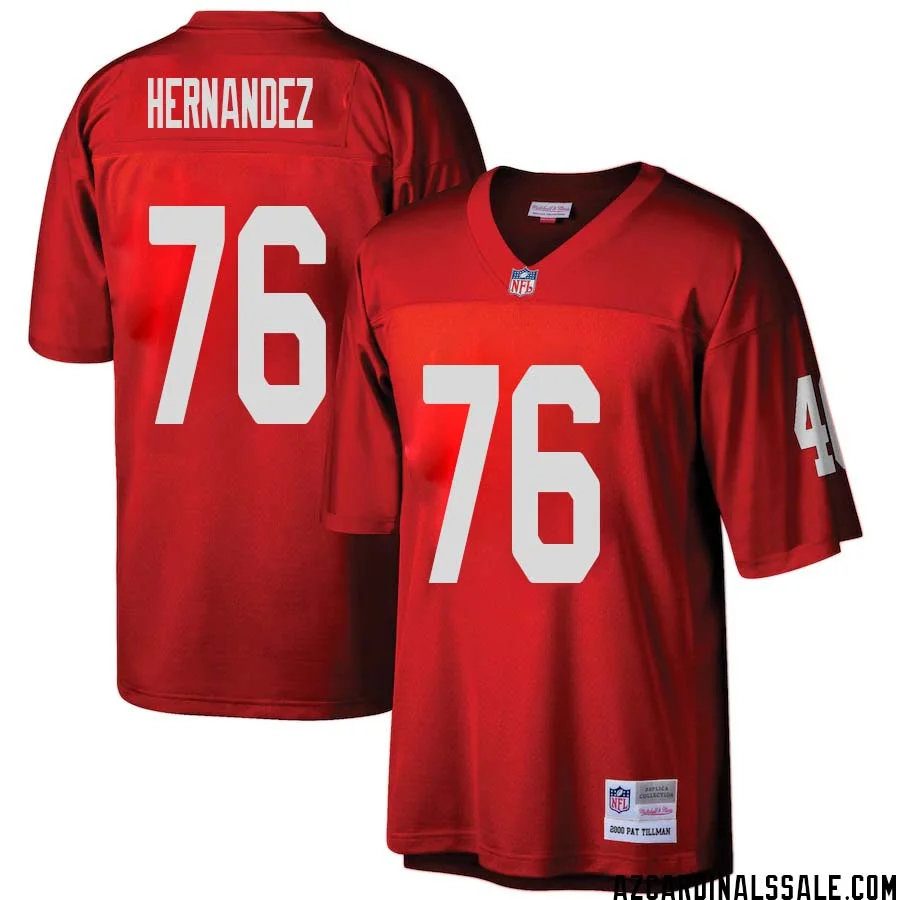 Will Hernandez No 76 Arizona Cardinals Mitchell Ness Big Tall 2000 Retired Player Replica Jersey Red