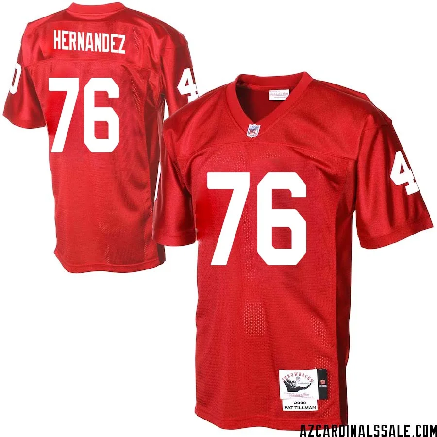 Will Hernandez No 76 Men Arizona Cardinals Mitchell Ness Cardinal Authentic Throwback Jersey 1
