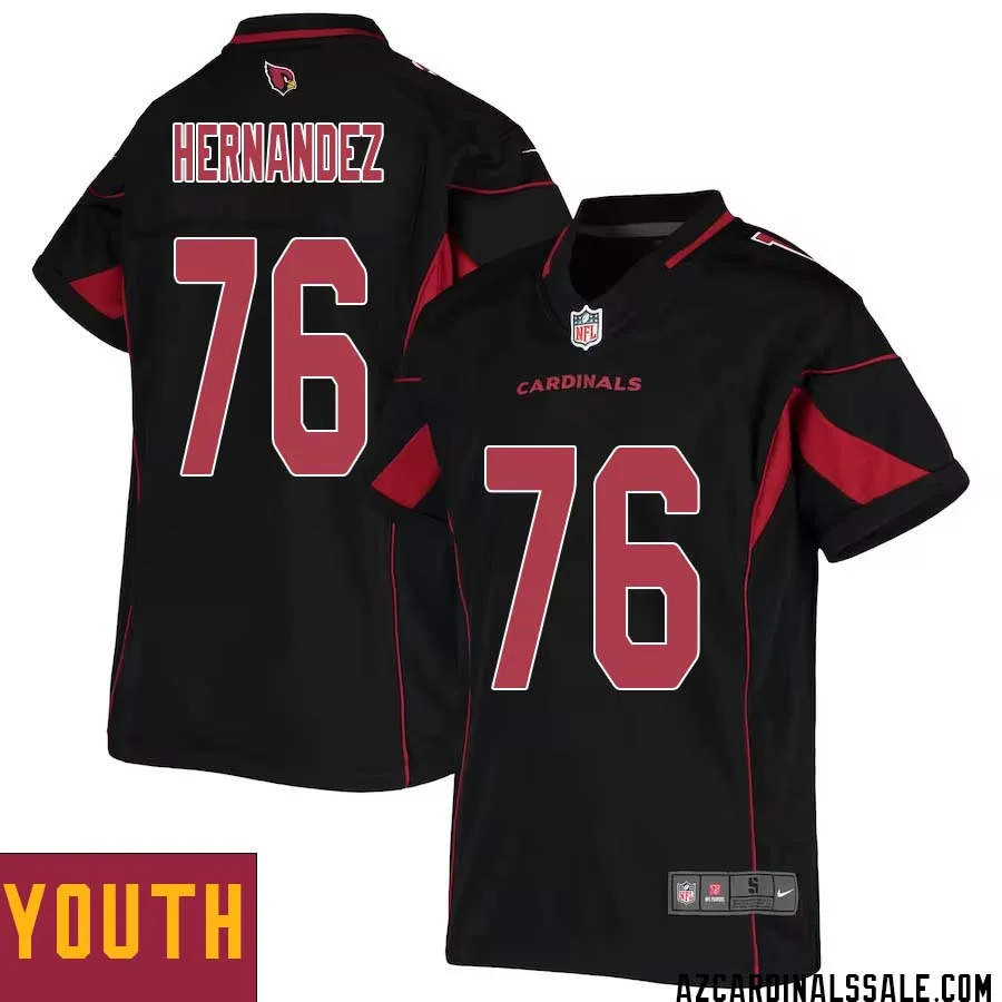 Will Hernandez No 76 Youth Black Arizona Cardinals Color Rush Vapor Limited Jersey