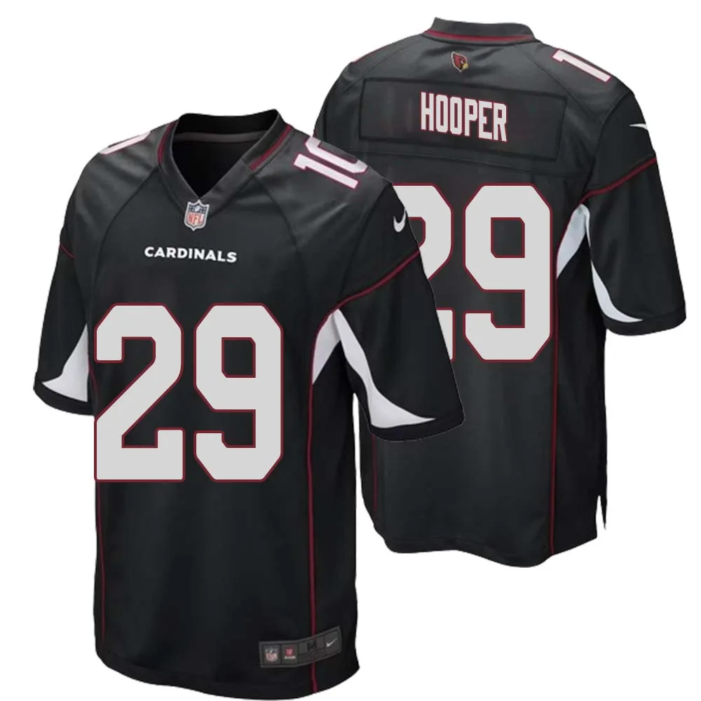 William Hooper No 29 Arizona Cardinals Black Alternate Game Jersey Cardinal for Men