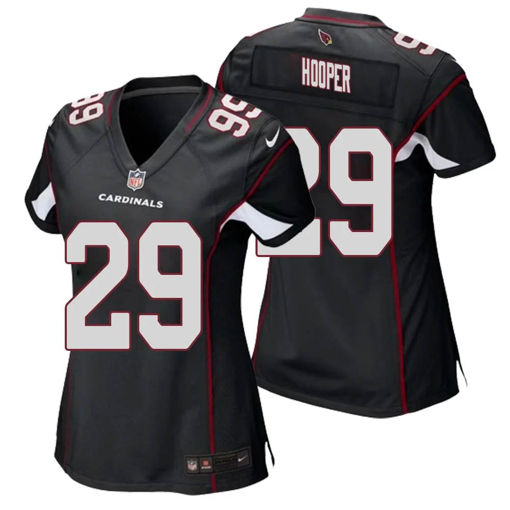 William Hooper No 29 Arizona Cardinals Black Alternate Game Jersey Cardinal for Women 1