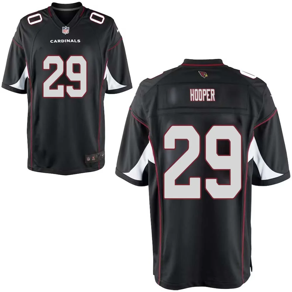 William Hooper No 29 Arizona Cardinals Black Alternate Game Jersey Cardinal for Youth