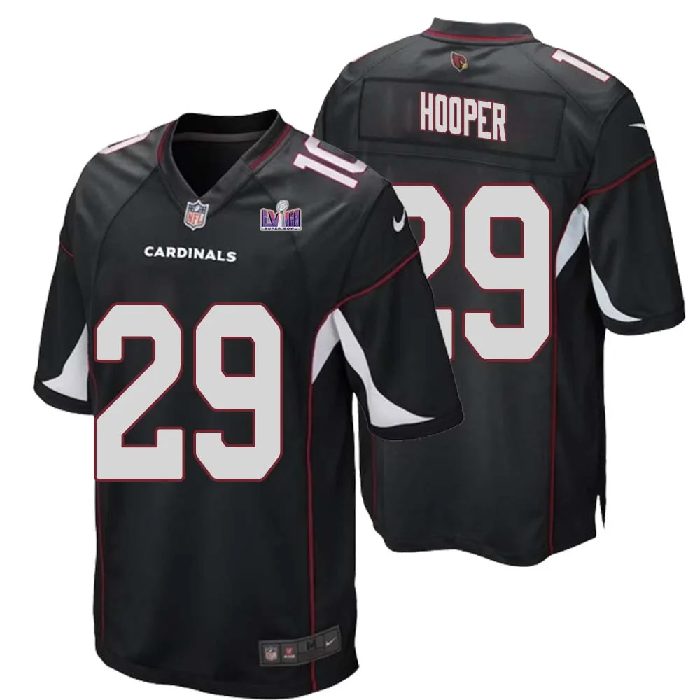 William Hooper No 29 Arizona Cardinals Super Bowl LVIII Black Alternate Game Jersey Cardinal for Men