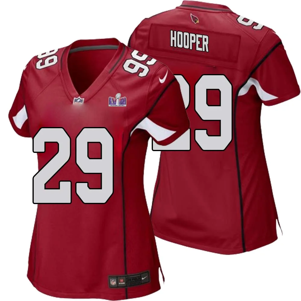 William Hooper No 29 Arizona Cardinals Super Bowl LVIII Home Game Jersey Cardinal for Women 1