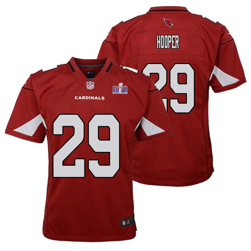 William Hooper No 29 Arizona Cardinals Super Bowl LVIII Home Game Jersey Cardinal for Youth