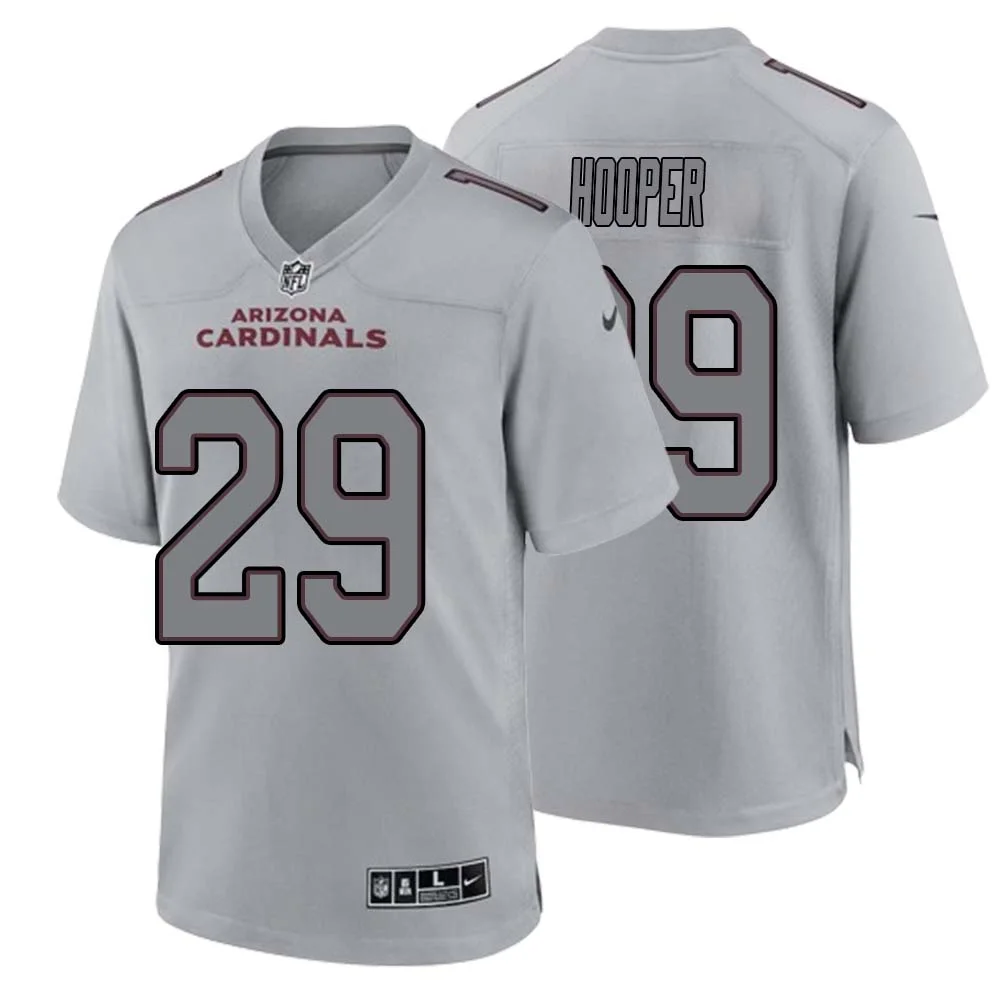William Hooper No 29 Men Arizona Cardinals Gray Atmosphere Fashion Game Jersey 1