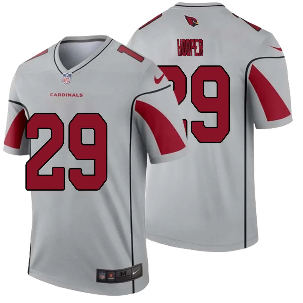 William Hooper No 29 Men Silver Arizona Cardinals Inverted Legend Jersey 1