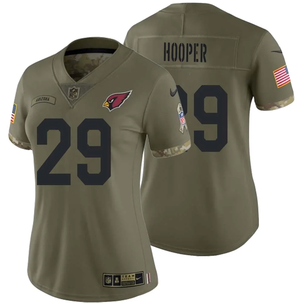 William Hooper No 29 Women Arizona Cardinals Olive 2022 Salute To Service Limited Jersey