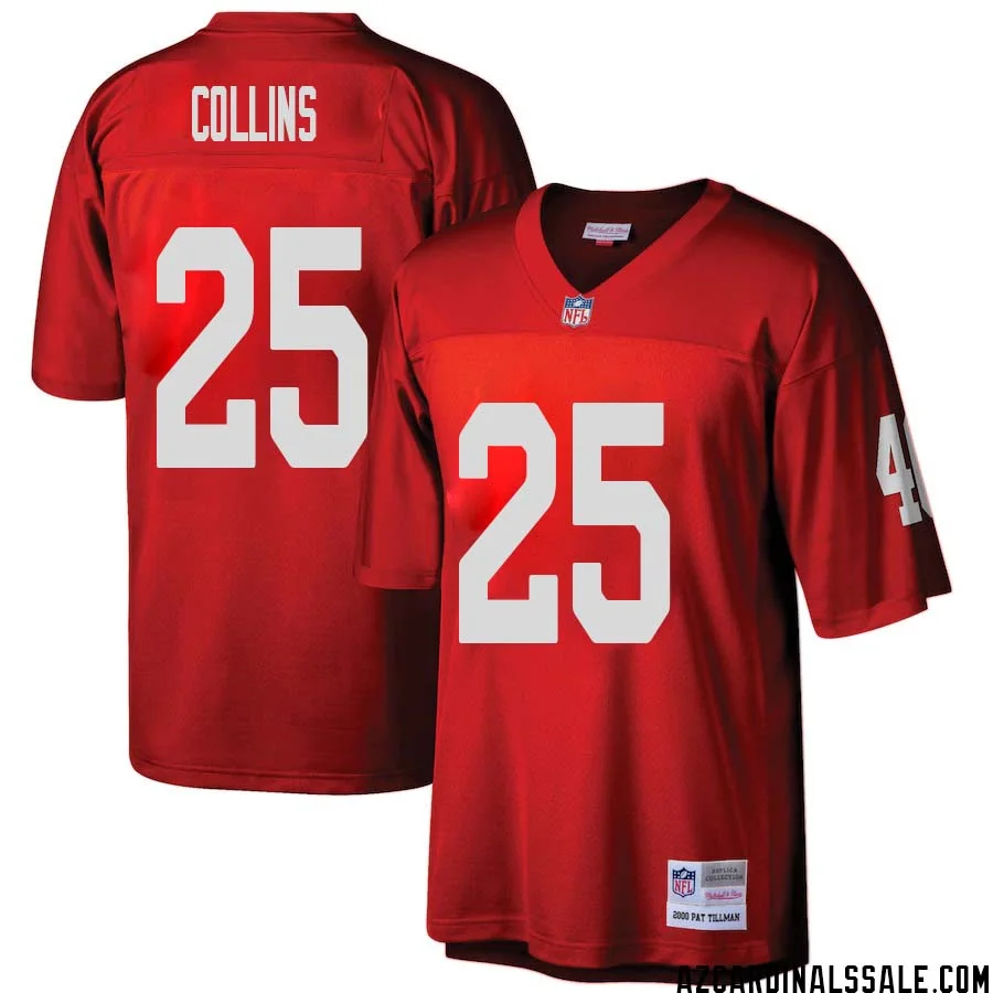 Zaven Collins No 25 Arizona Cardinals Mitchell Ness Big Tall 2000 Retired Player Replica Jersey Red 1