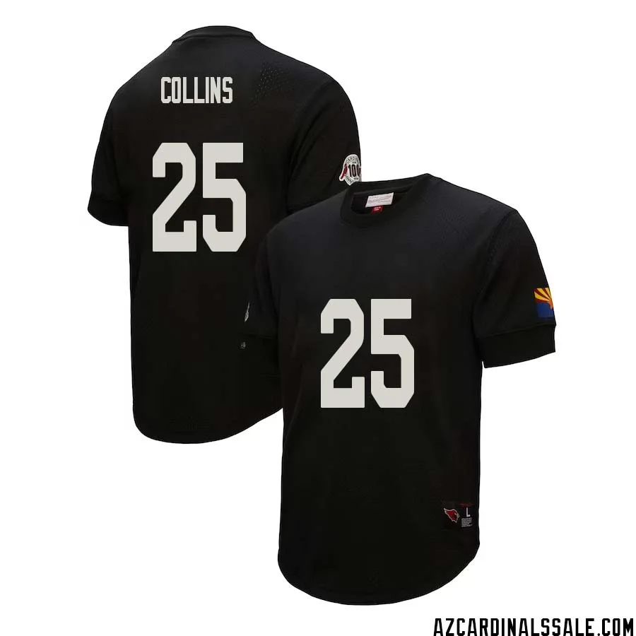 Zaven Collins No 25 Arizona Cardinals Mitchell Ness Retired Player Name Number Mesh Top Black