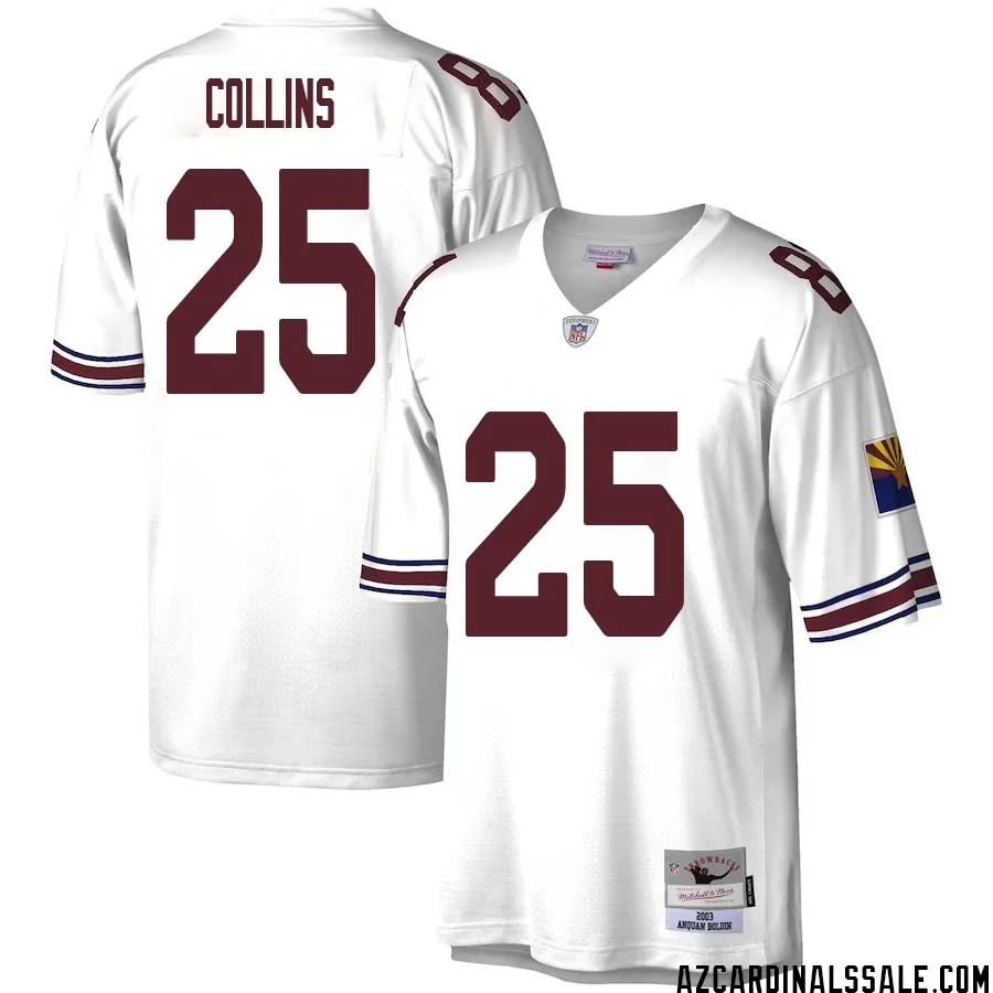 Zaven Collins No 25 Men Mitchell Ness White Arizona Cardinals Legacy Replica Jersey 1