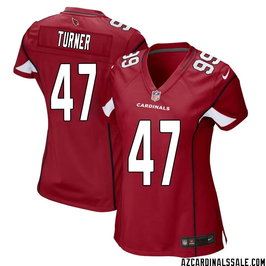 Zeke Turner No 47 Arizona Cardinals Home Game Jersey Cardinal for Women 1