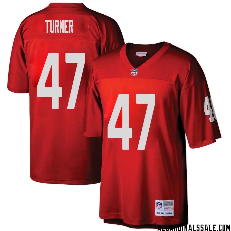 Zeke Turner No 47 Arizona Cardinals Mitchell Ness Big Tall 2000 Retired Player Replica Jersey Red 1
