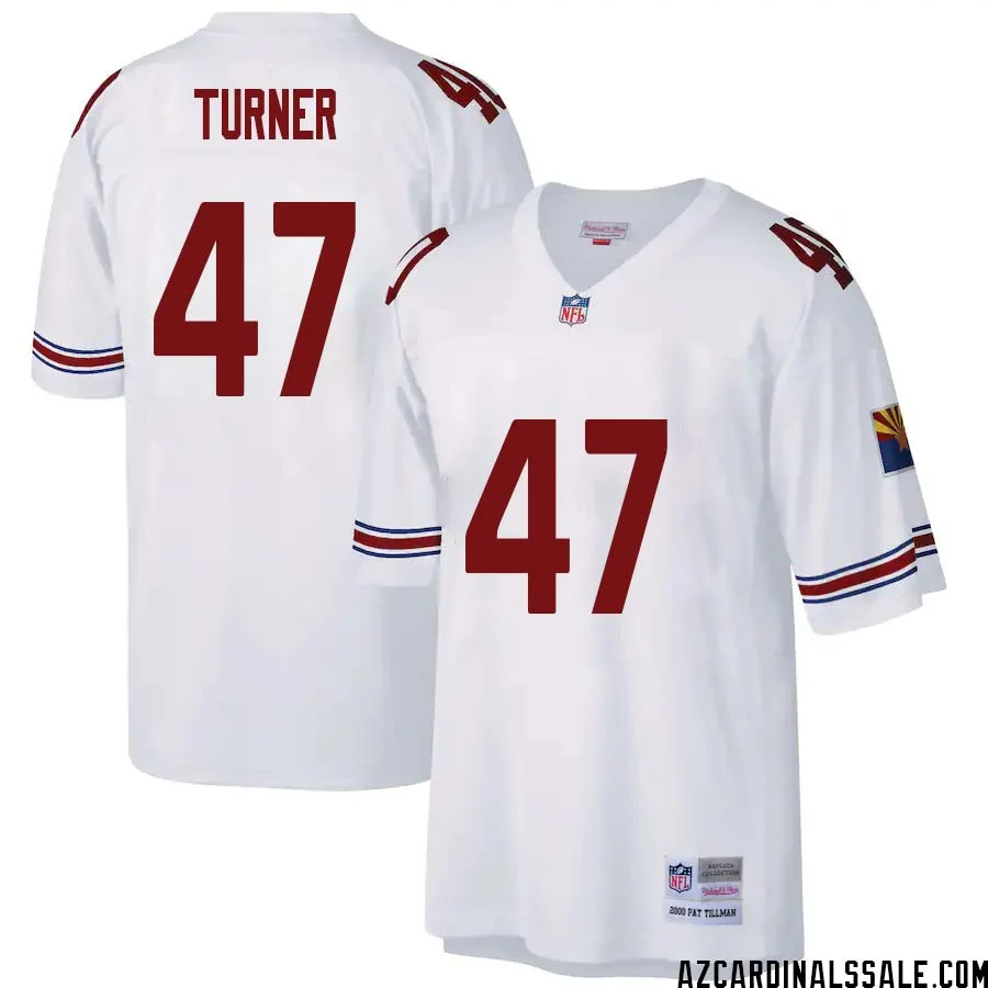 Zeke Turner No 47 Arizona Cardinals Mitchell Ness Big Tall 2000 Retired Player Replica Jersey White 1