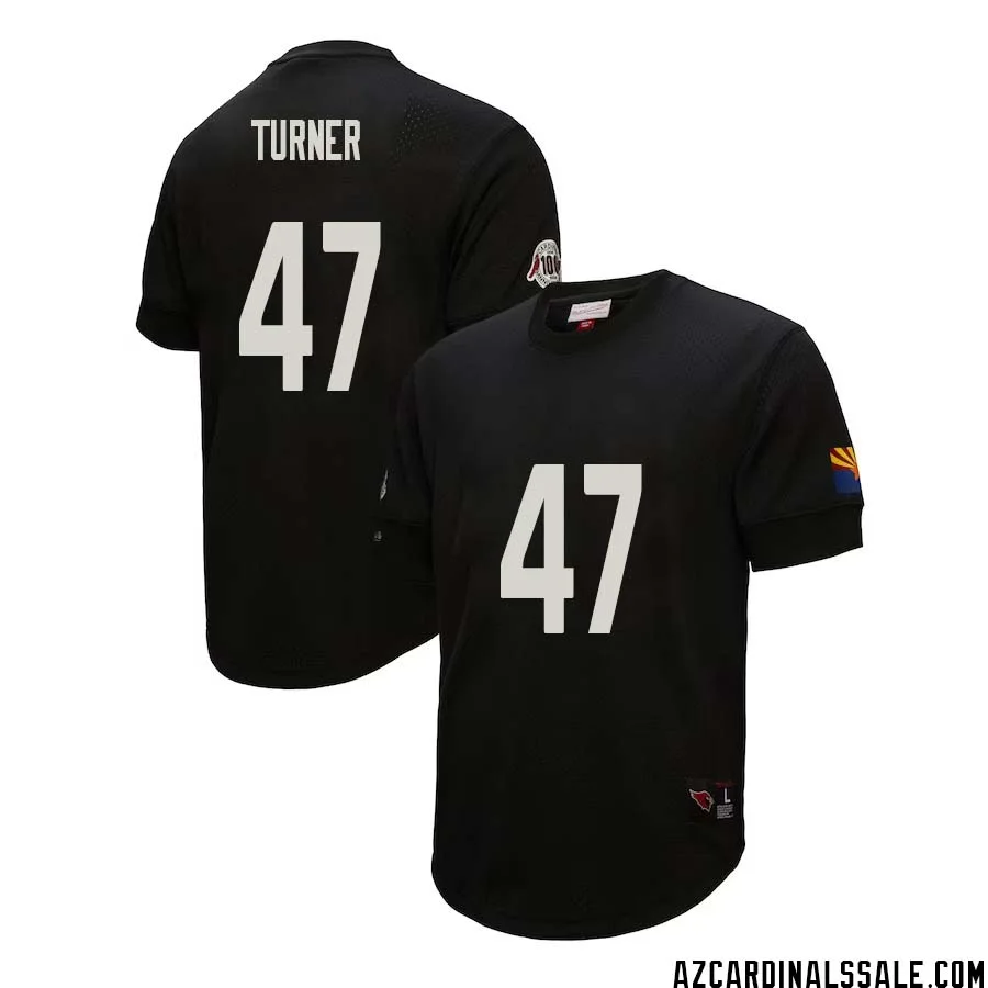 Zeke Turner No 47 Arizona Cardinals Mitchell Ness Retired Player Name Number Mesh Top Black 1