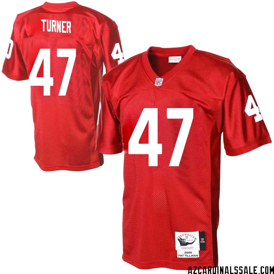 Zeke Turner No 47 Men Arizona Cardinals Mitchell Ness Cardinal Authentic Throwback Jersey