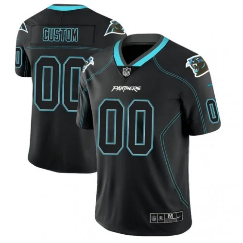 Men's Carolina Panthers 2018 Lights Out Color Rush Limited Black Customized Jersey -