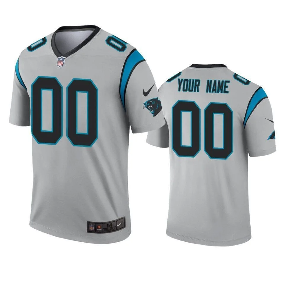 Men's Carolina Panthers Custom Silver Inverted Legend Jersey -