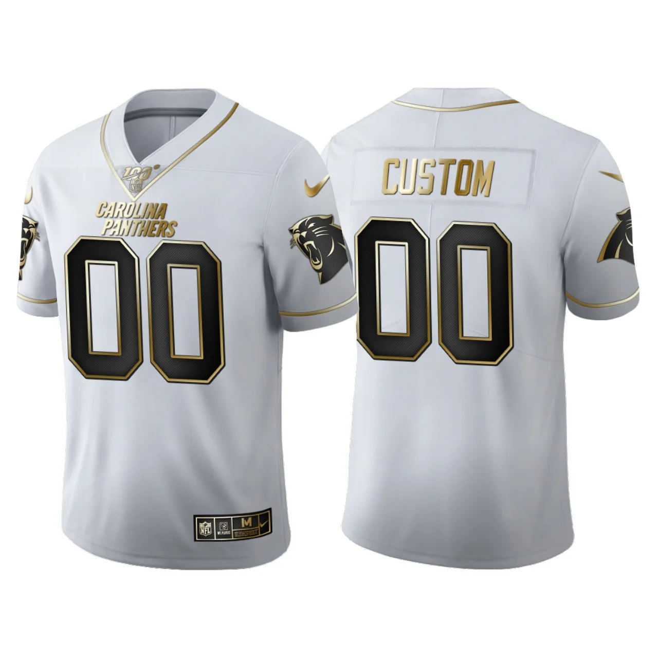Men's Carolina Panthers Custom White 2020 Draft Golden Edition Jersey -