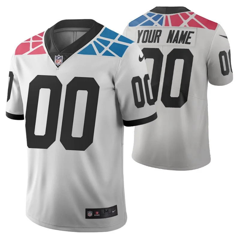 Men's Carolina Panthers Custom White City Edition Vapor Limited Jersey -