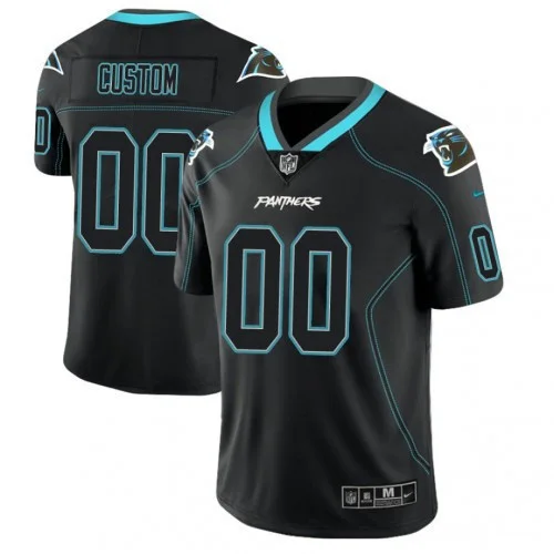 Youth's Carolina Panthers 2018 Lights Out Color Rush Limited Black Customized Jersey -