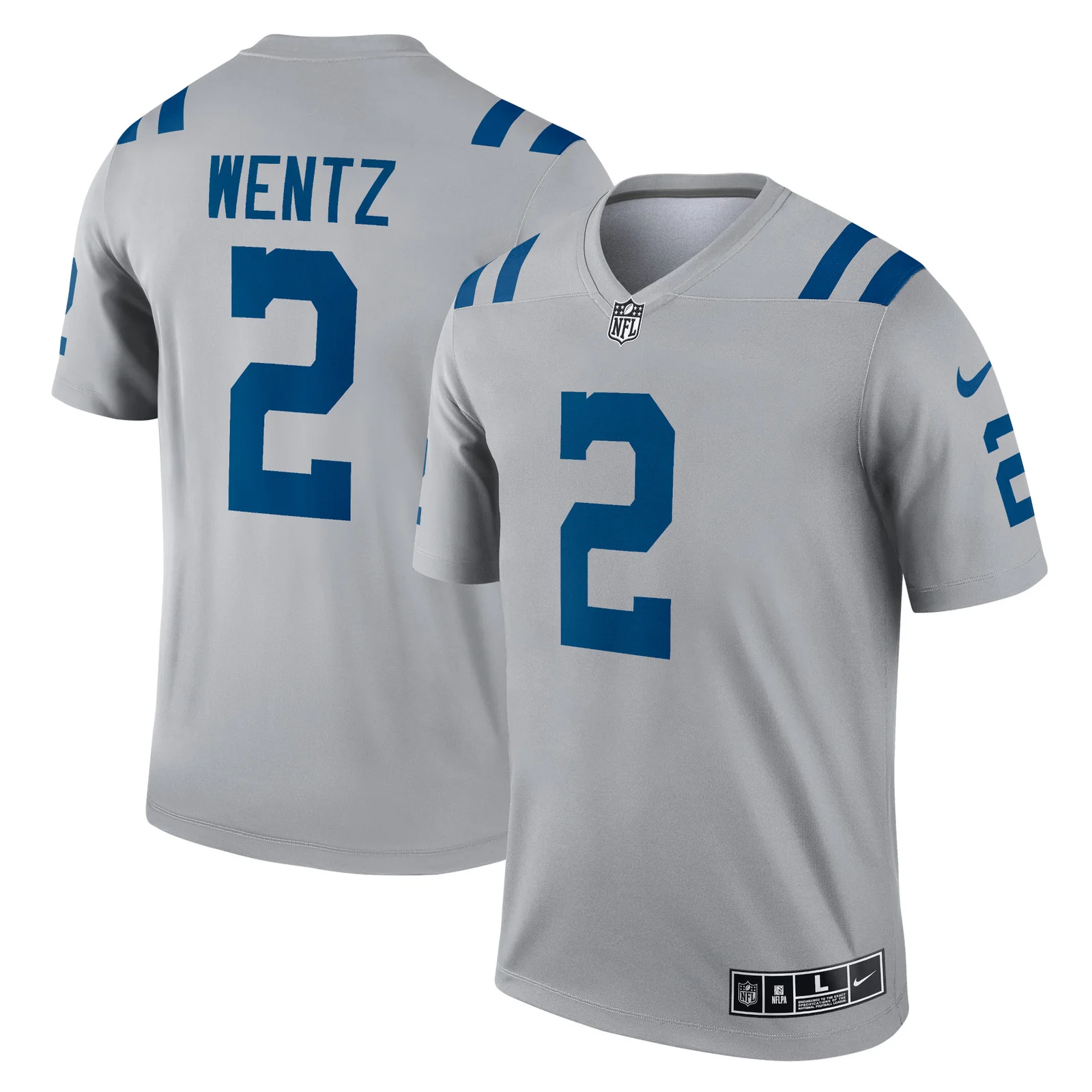 Men'sCarson Wentz Indianapolis Colts Inverted Legend Jersey - Gray -