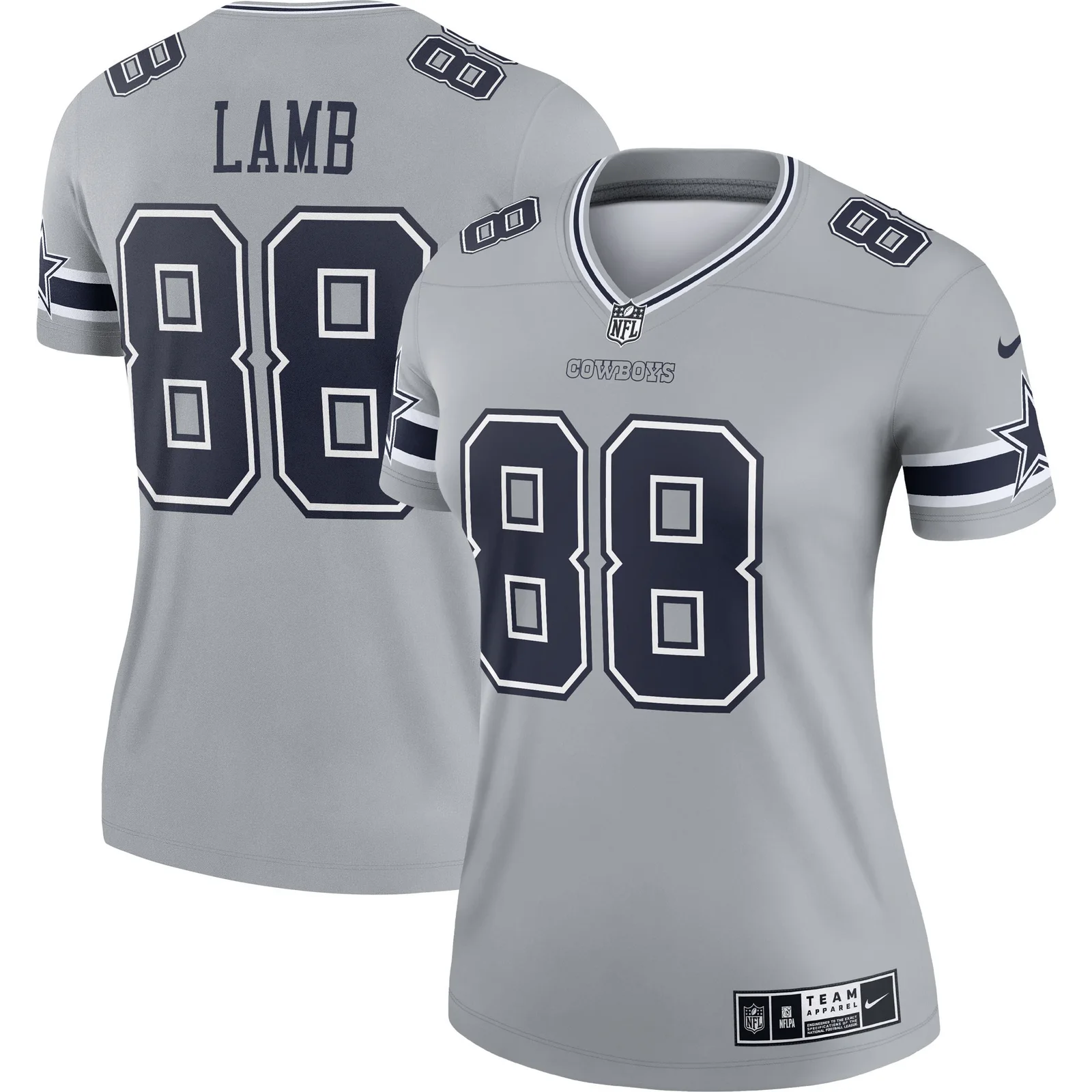 CeeDee Lamb Dallas Cowboys Woman's Inverted Legend Jersey - Gray -