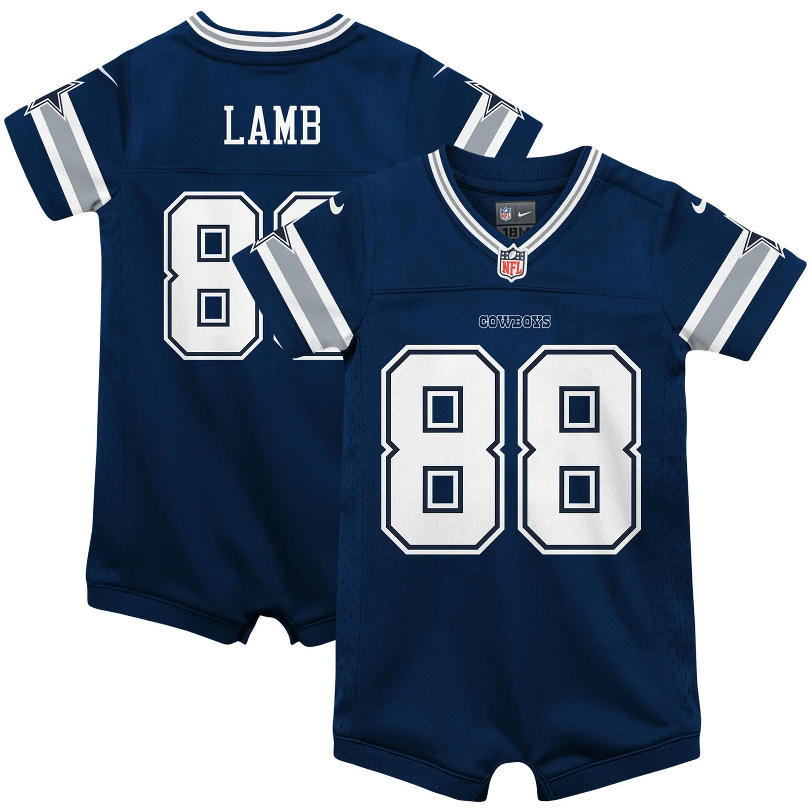 Men's CeeDee Lamb Dallas Cowboys Infant Game Jersey Romper - Navy -