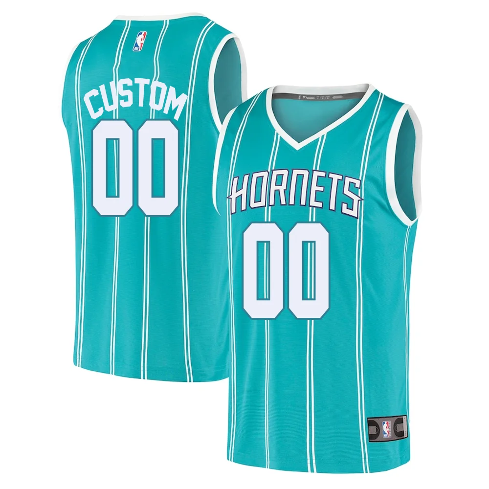 Custom Charlotte Hornets Branded 2021-22 Fast Break  Jersey - Icon Edition - Teal