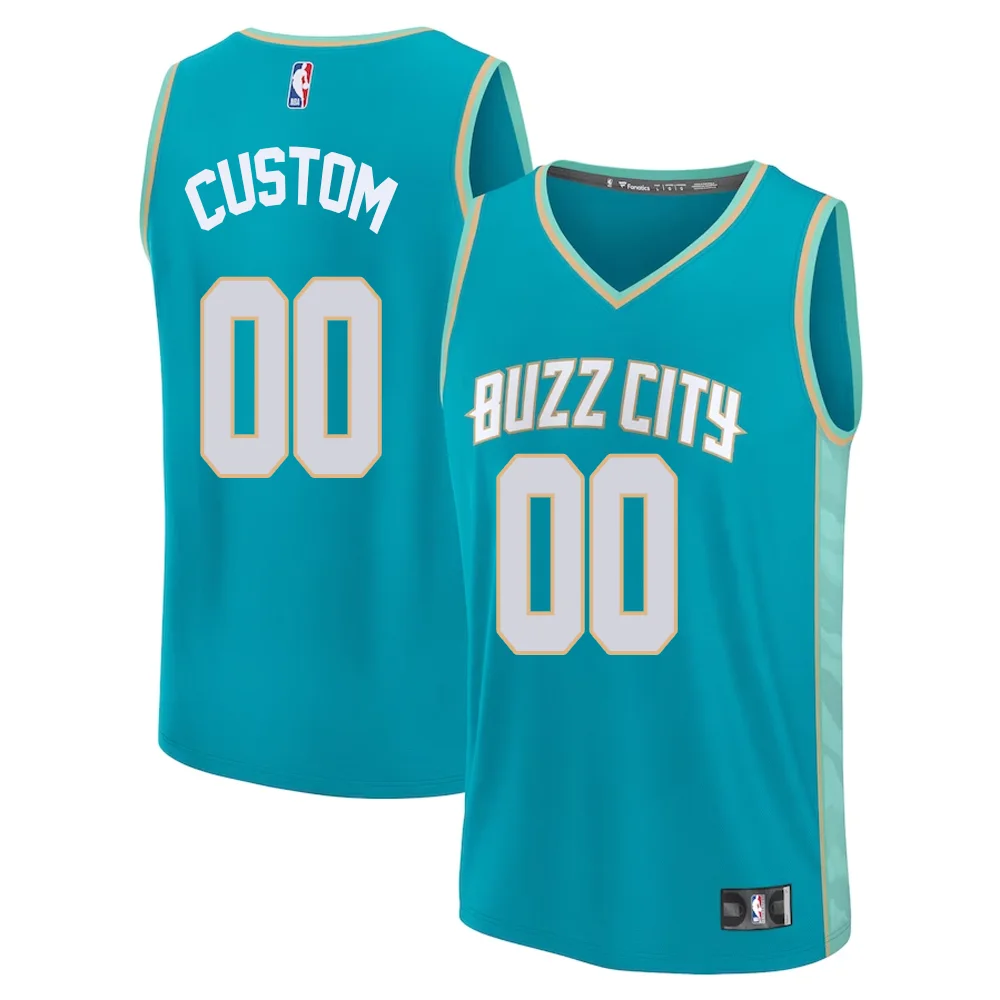 Custom Charlotte Hornets Branded Unisex 2023-24 Fast Break Jersey - Teal - City Edition -