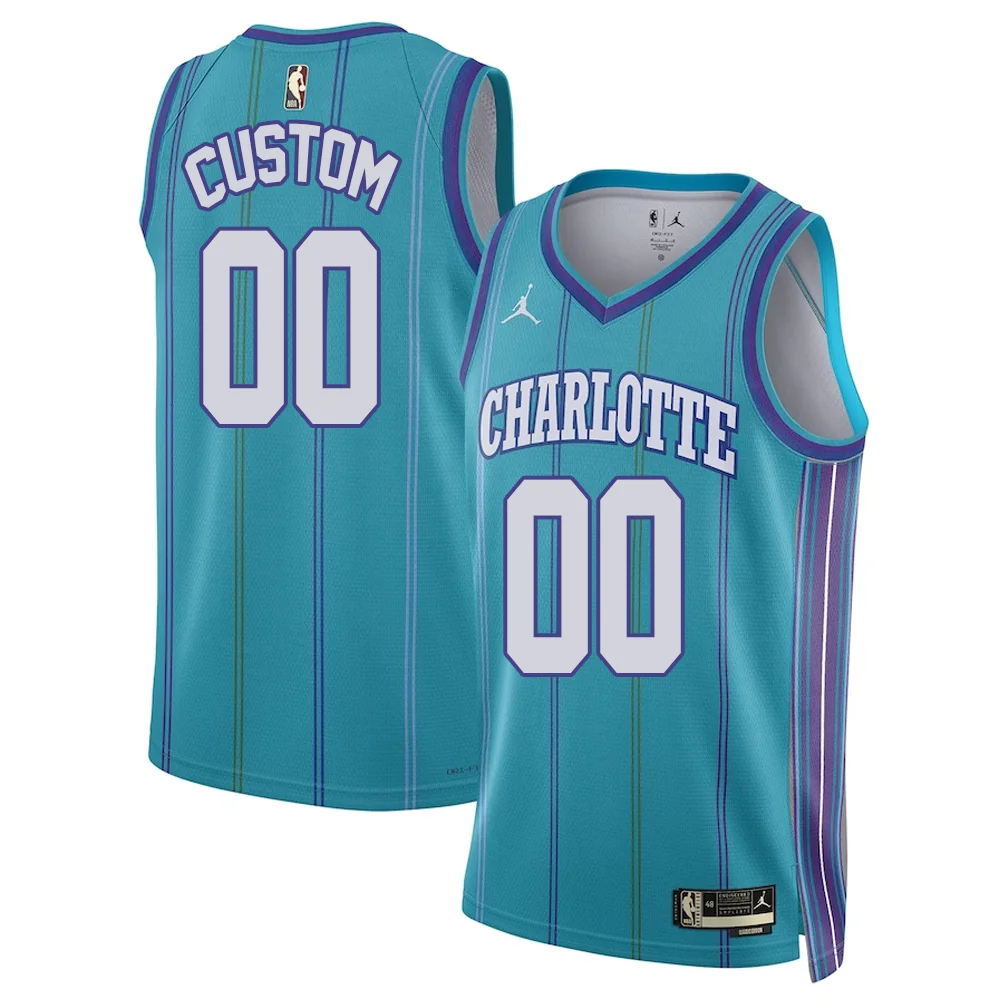 Custom Charlotte Hornets Jordan Brand Unisex 2023-24 Swingman  Jersey - Classic Edition - Teal