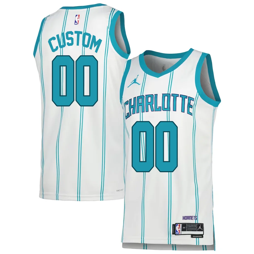 Custom Charlotte Hornets Jordan Brand Unisex Swingman Jersey - Association Edition - White -