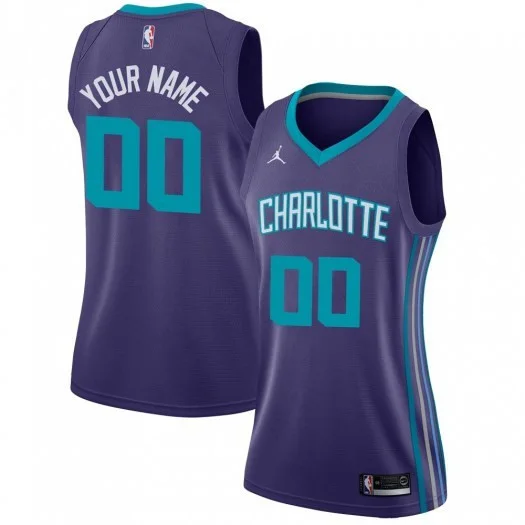 Woman's Custom Charlotte Hornets Swingman Purple Jersey - Statement Edition -