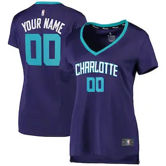 Woman's Purple Charlotte Hornets Fast Break  Custom Jersey - Statement Edition
