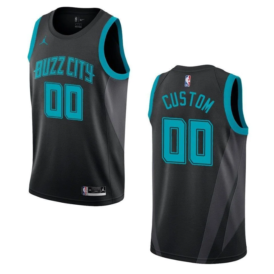 Youth's 2019-20 Charlotte Hornets #00 Custom City Swingman- Black Jersey -