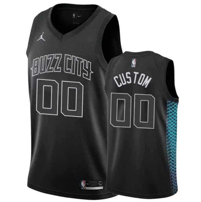 Youth's Charlotte Hornets Custom Name Number Jersey City Black -