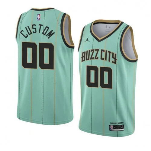 Youth's Charlotte Hornets NO.00 Custom Green City 2020-21 - Jersey - -