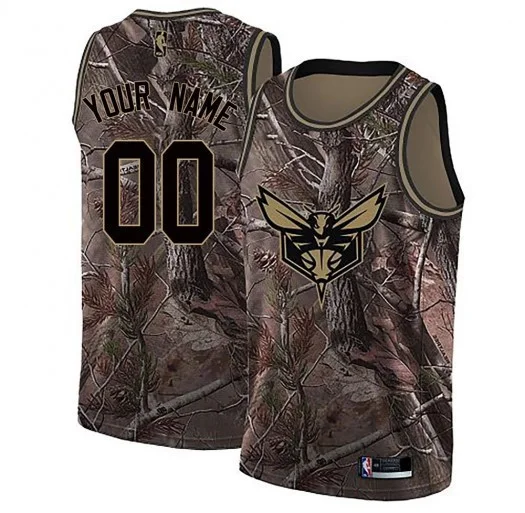 Youth's Custom Charlotte Hornets Swingman Camo Realtree Collection Jersey -