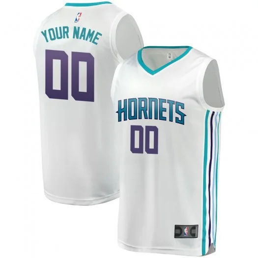 Youth's Custom Charlotte Hornets Swingman White Brand Fast Break Jersey - Association Edition -