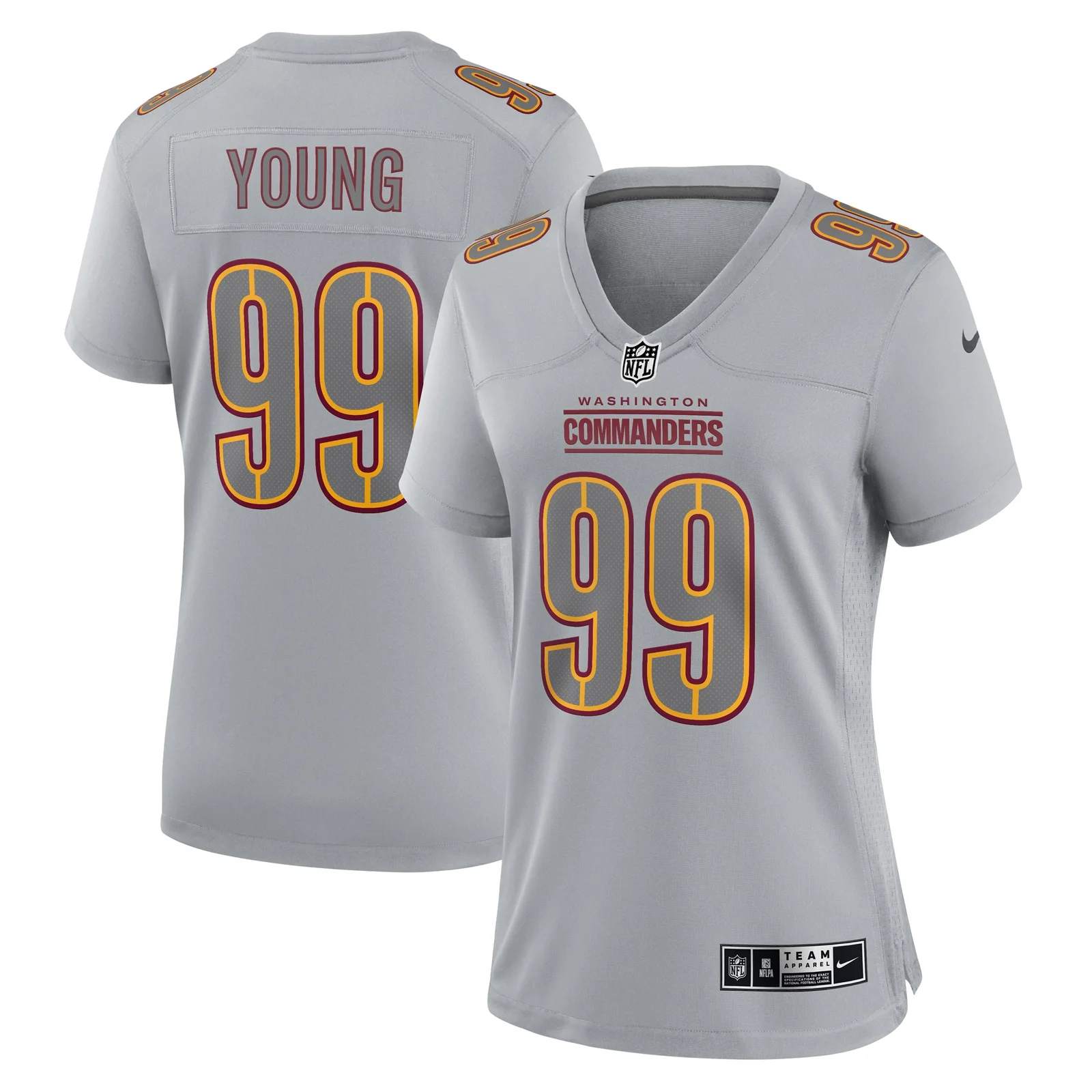 Chase Young Washington Commanders Woman's Atmosphere Fashion Game Jersey - Gray -