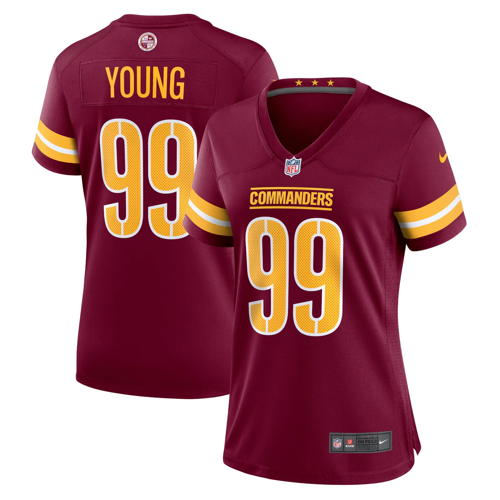 Chase Young Washington Commanders Woman's Game Jersey - Burgundy -
