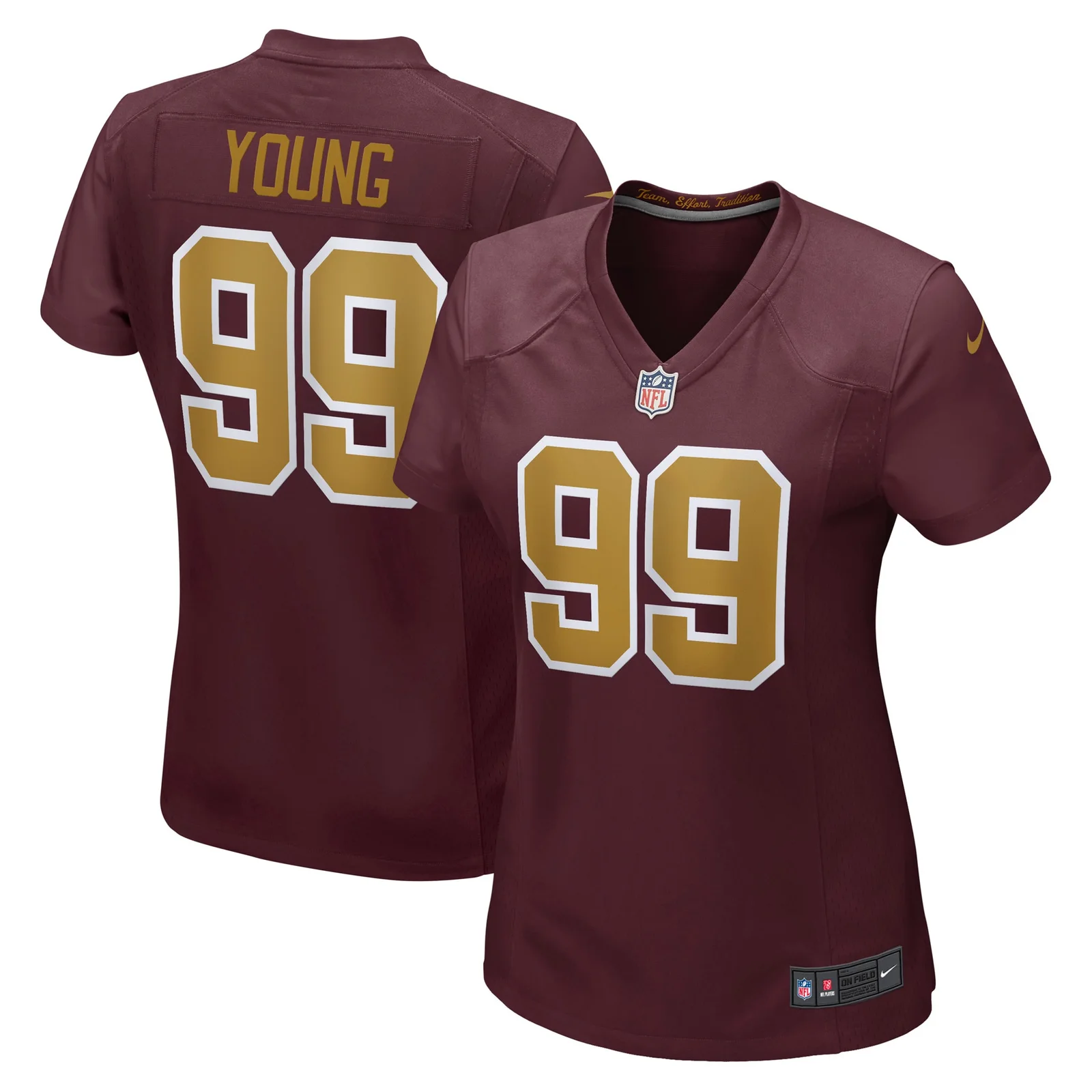 Chase Young Washington Football Team Woman's Alternate Game Jersey - Burgundy -