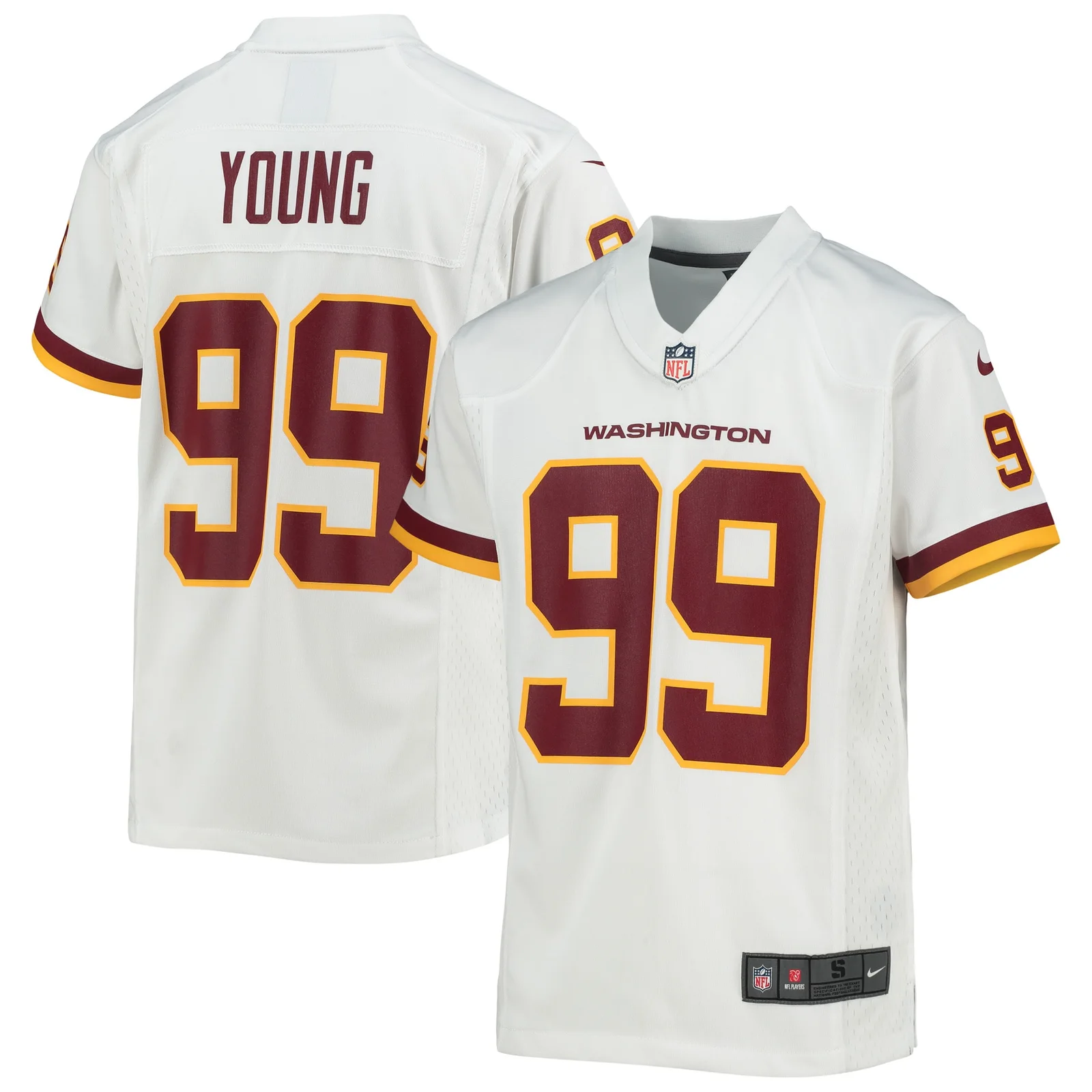 Chase Young Washington Football Team Youth Game Jersey - White -