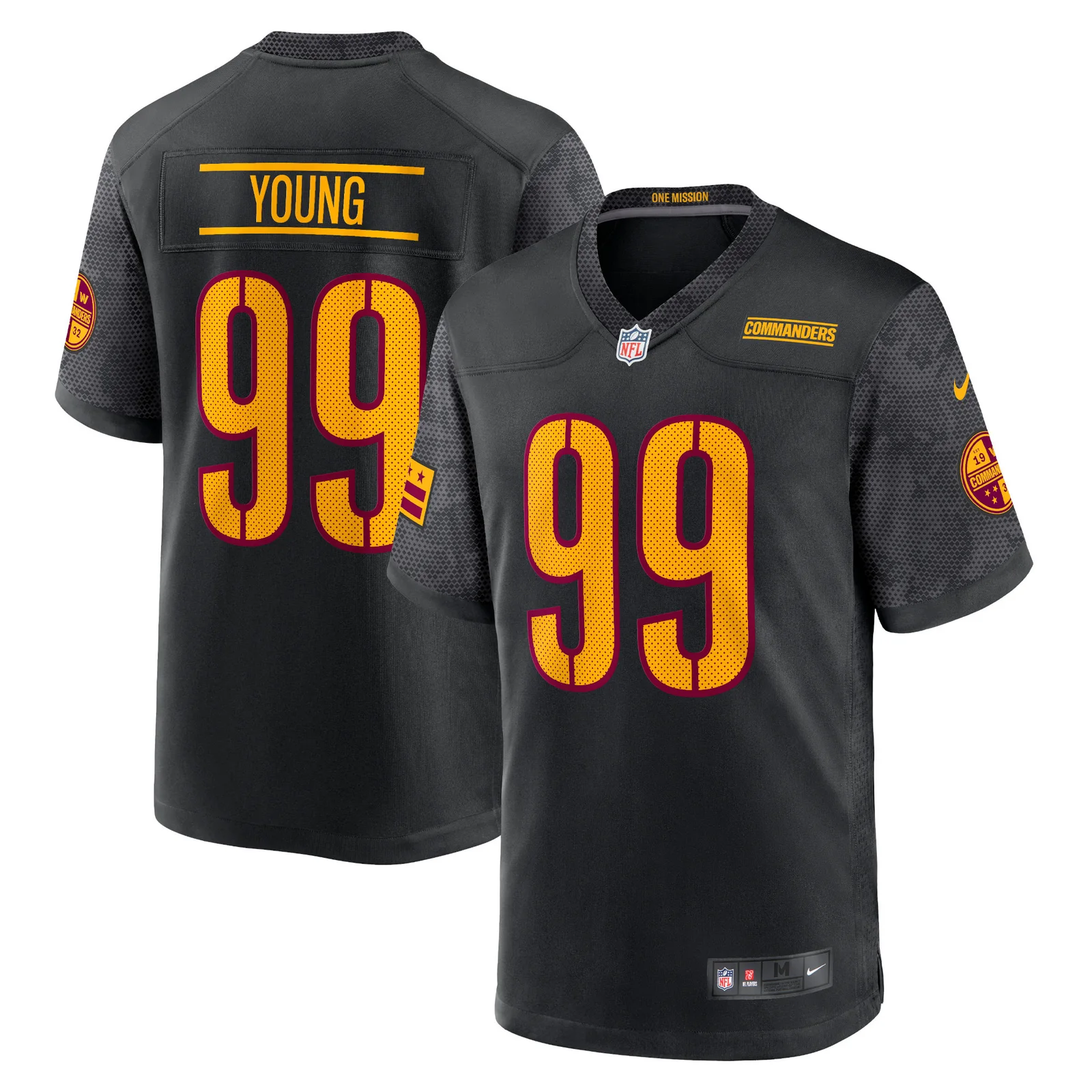 Men's Chase Young Washington Commanders Alternate Game Player Jersey - Black -