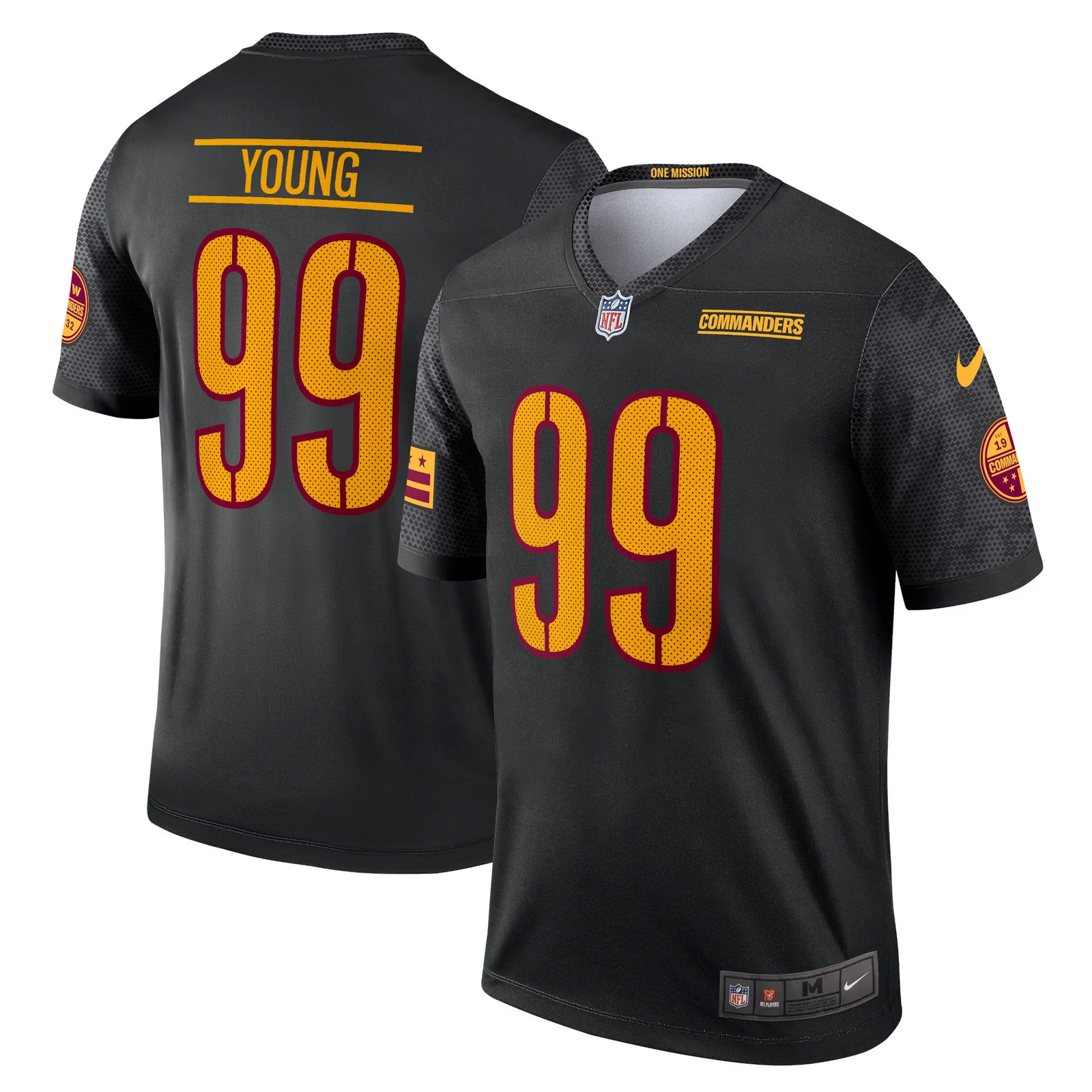 Men's Chase Young Washington Commanders Alternate Legend Jersey - Black -