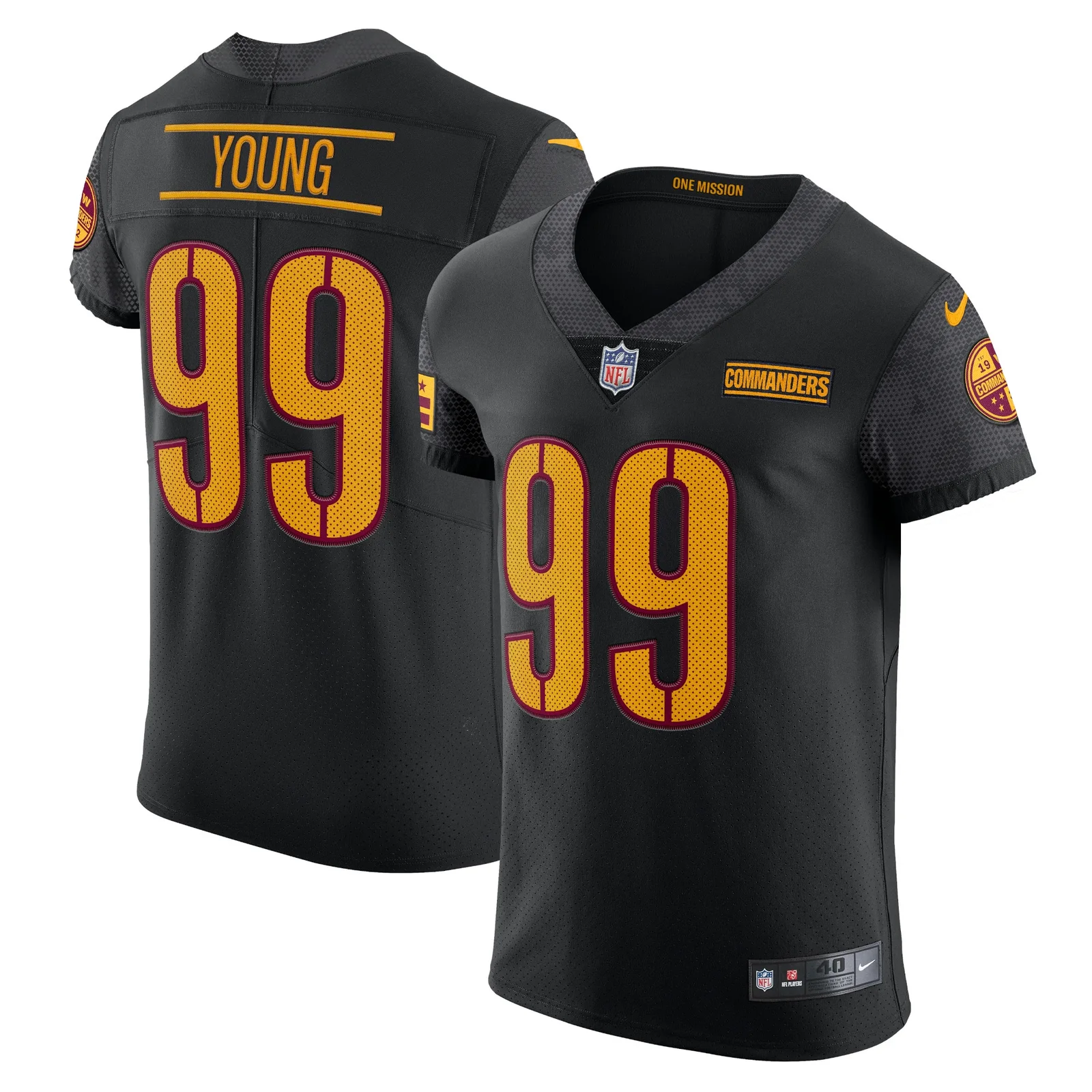 Men's Chase Young Washington Commanders Alternate Vapor Elite Jersey - Black -