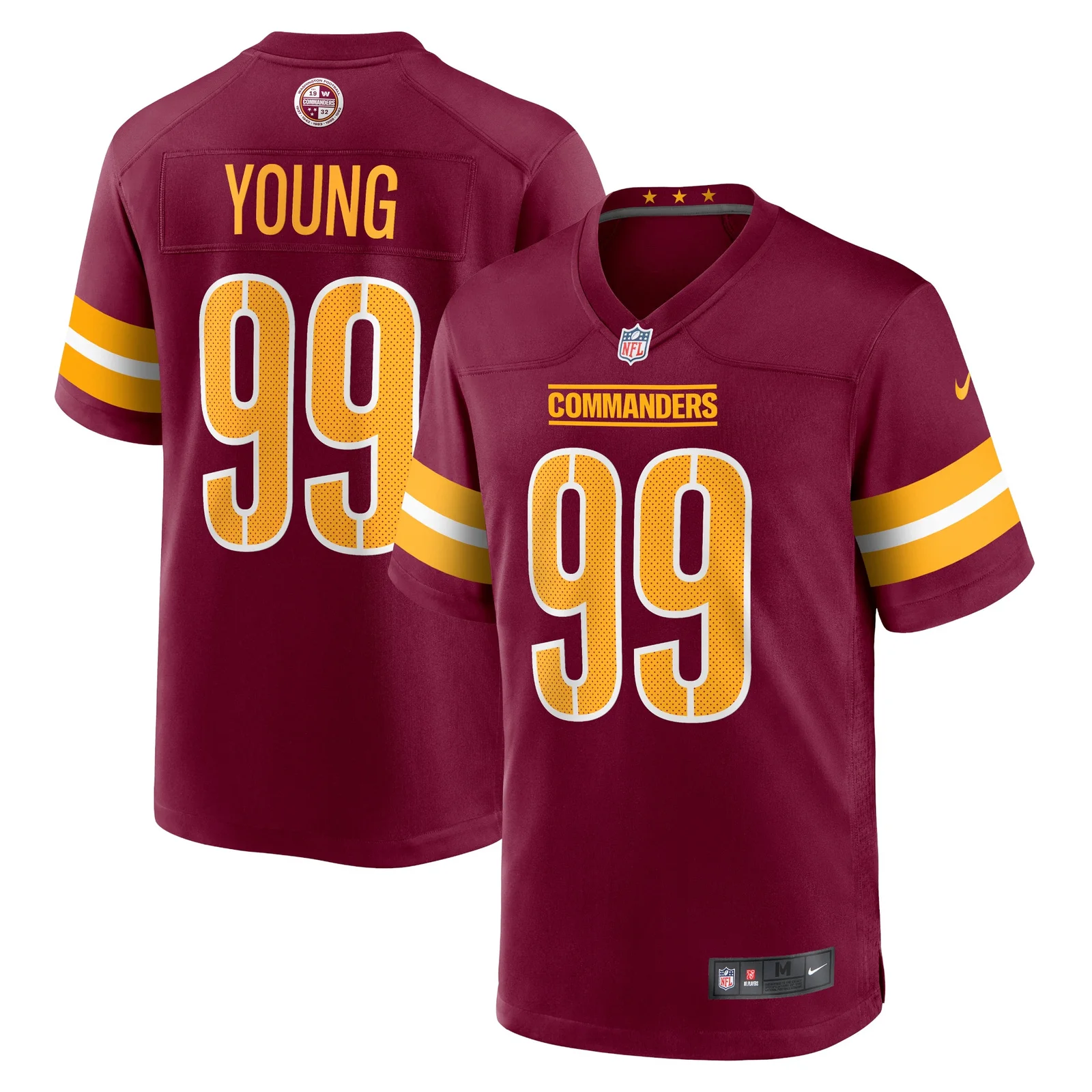Men's Chase Young Washington Commanders Game Jersey - Burgundy -