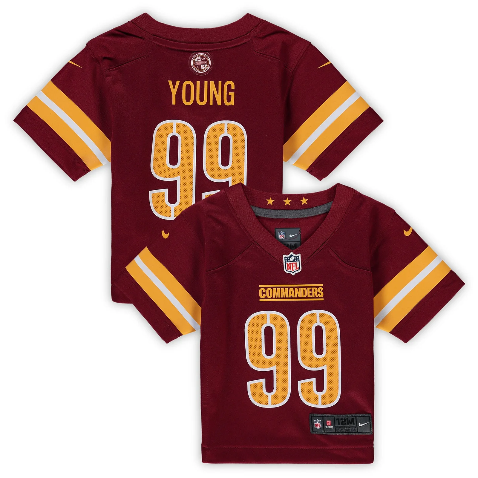 Men's Chase Young Washington Commanders Infant Game Jersey - Burgundy -